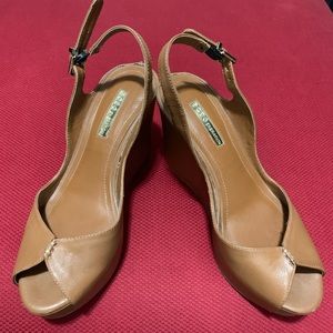 BCBG Leather Wedges Sling backs